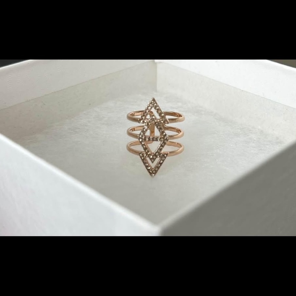 Rose Gold Geometric Ring Set